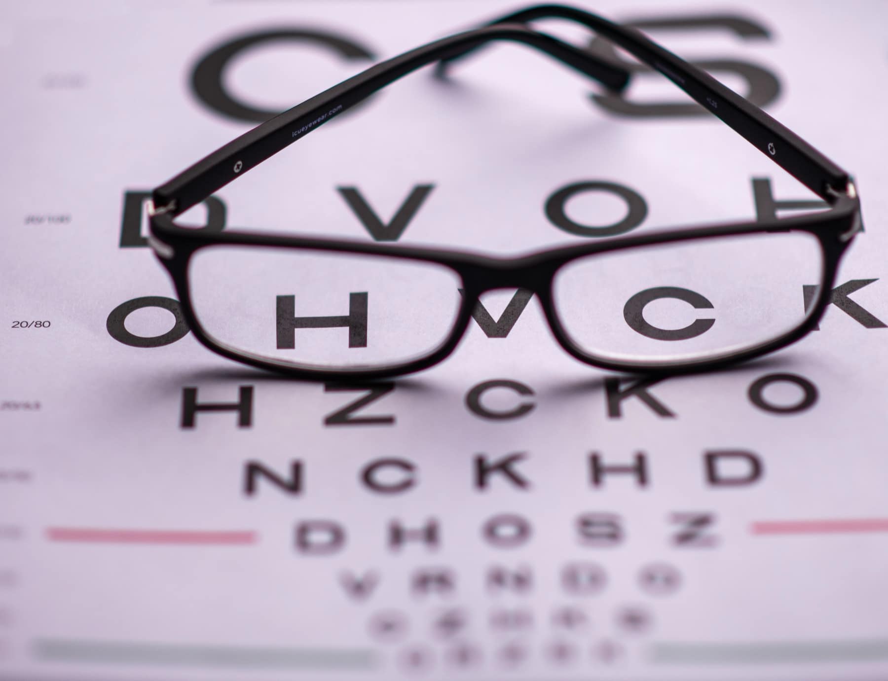 Eye chart used during a dilated diabetic eye exam